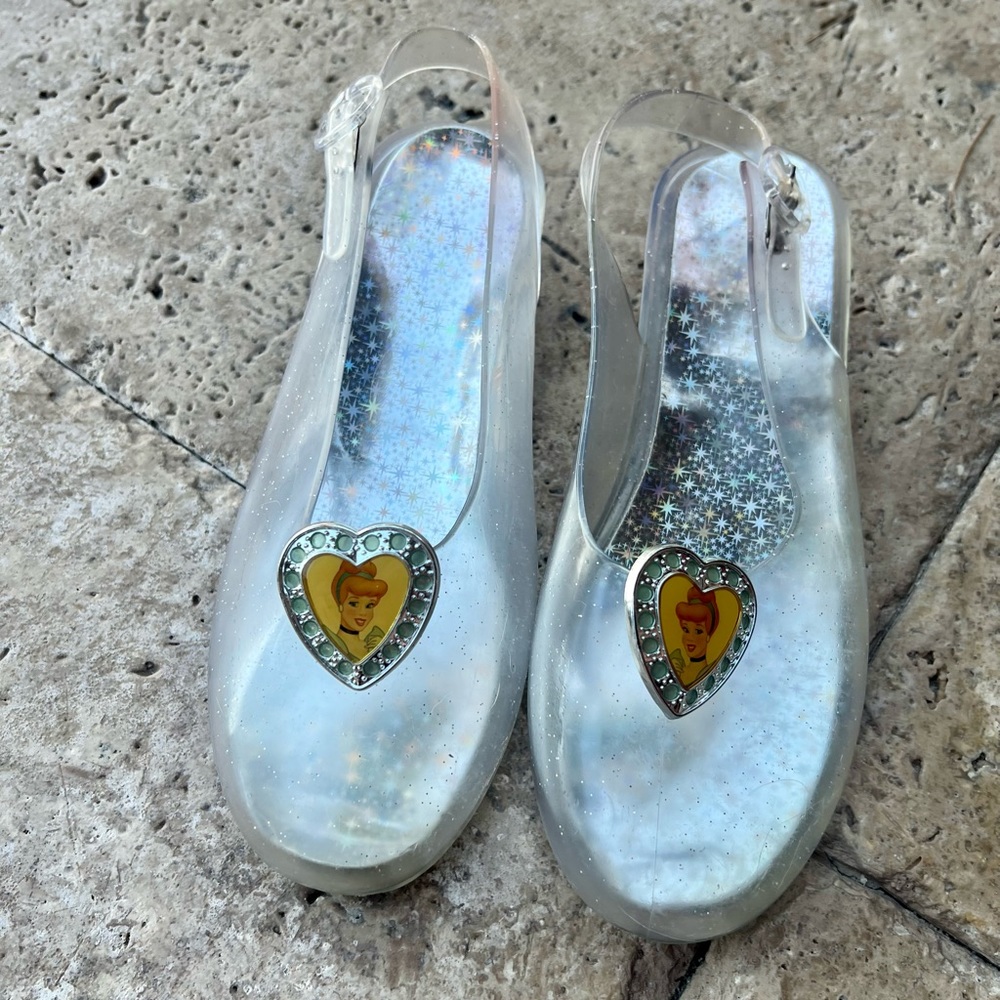 Vintage Disney Cinderella Costume Clear Shoes Heel Sparkle